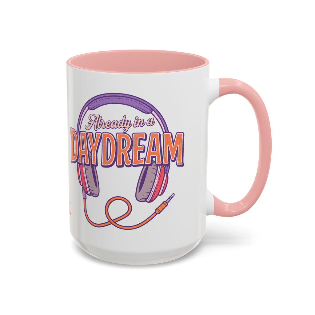 Accent Coffee Mug — "Already in a Daydream" Headphones Design (11/15oz)