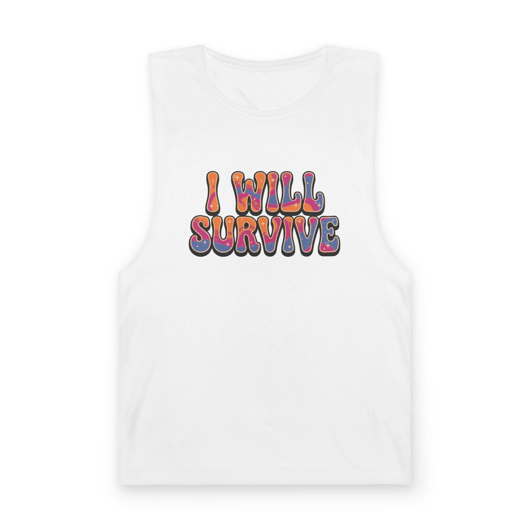 I Will Survive Graphic Tank — Retro Psychedelic Motivational Tank Top