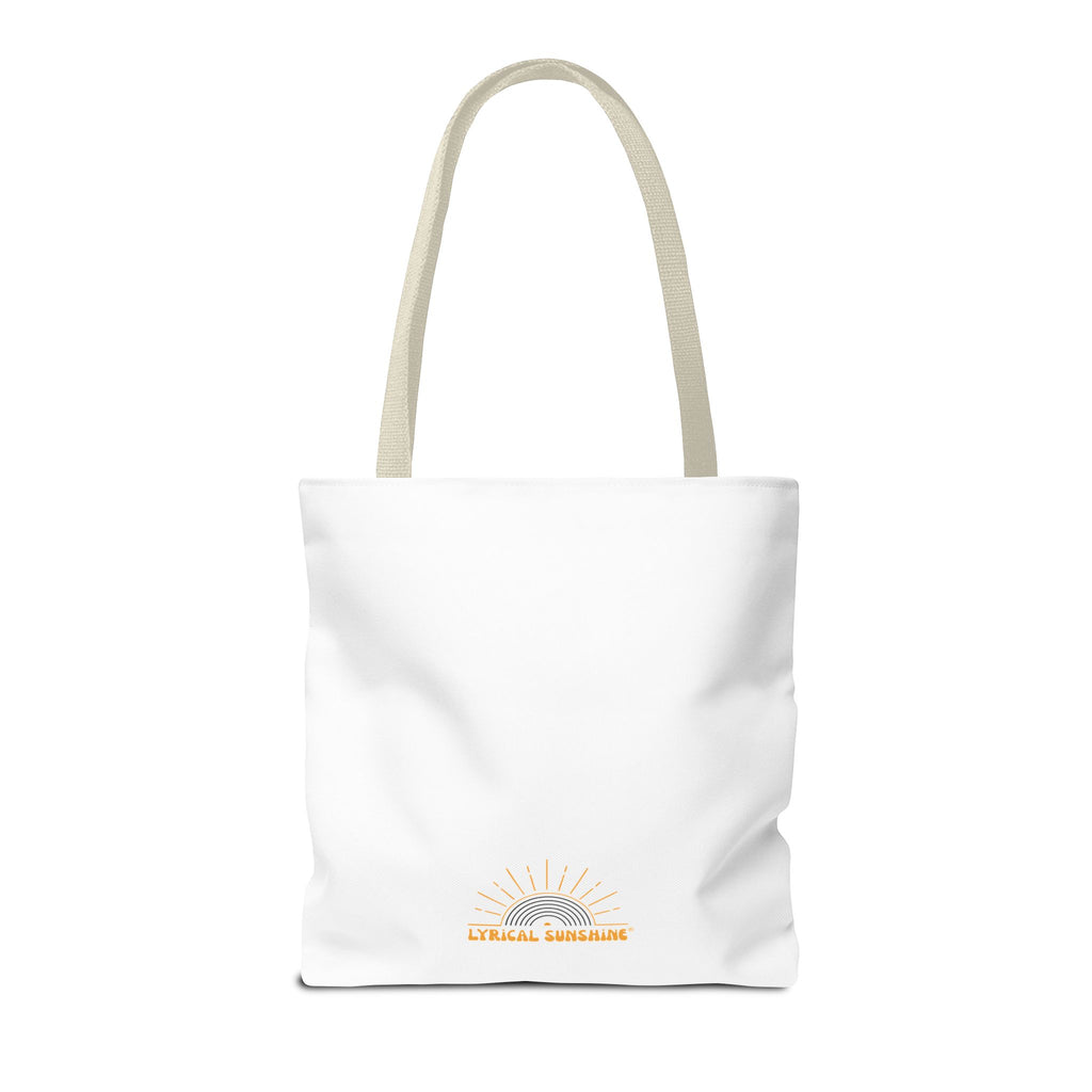 Tote — "Turn It Up and Let It Go" Retro Sunset Tote Bag