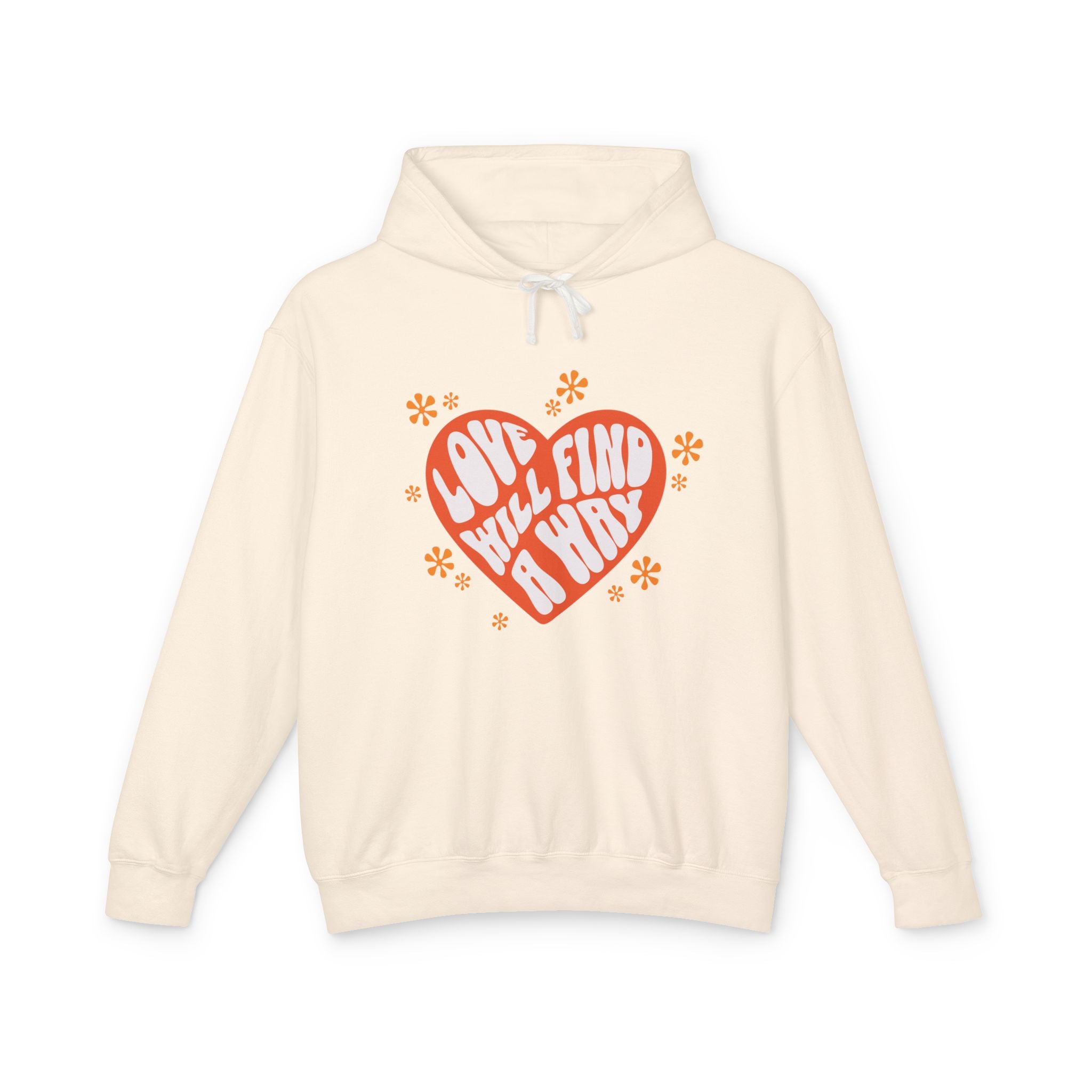 Love Will Find a Way Retro Lightweight Hooded Sweatshirt