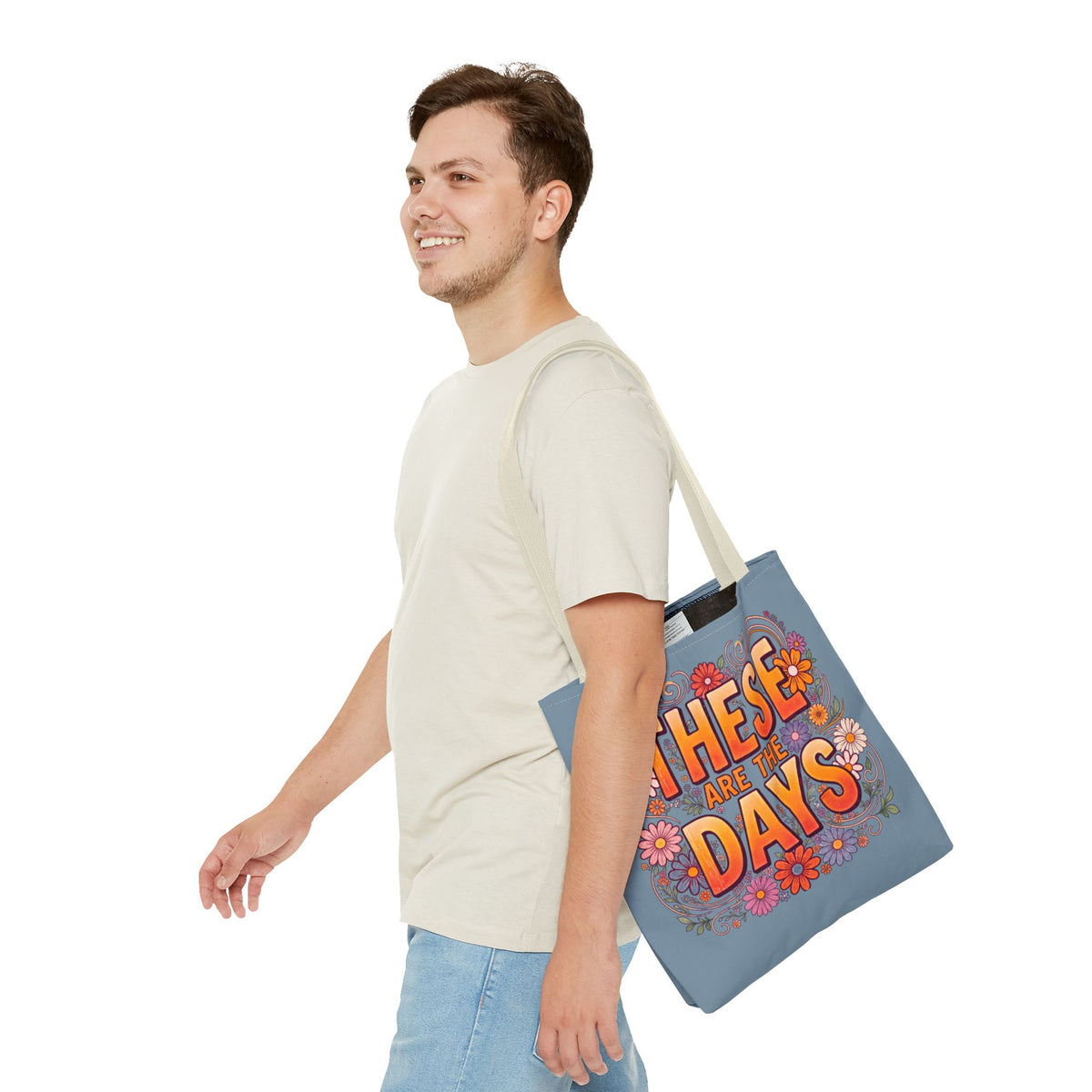 These Are Days You'll Remember Tote Bag — Retro Floral Inspirational Shoulder Tote