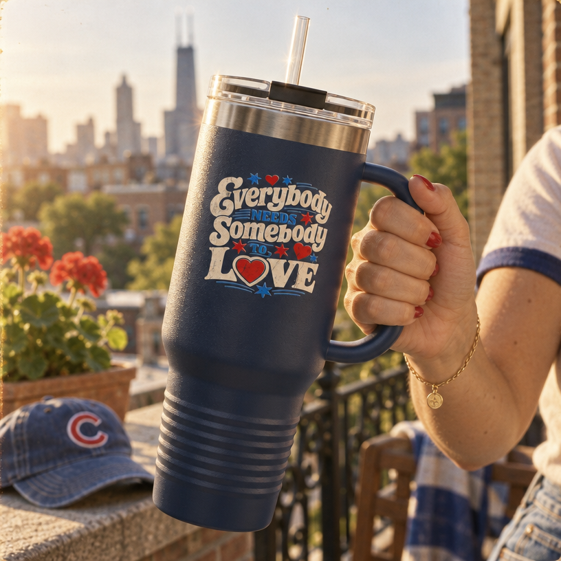 Everybody Somebody Love 40oz Insulated Travel Mug