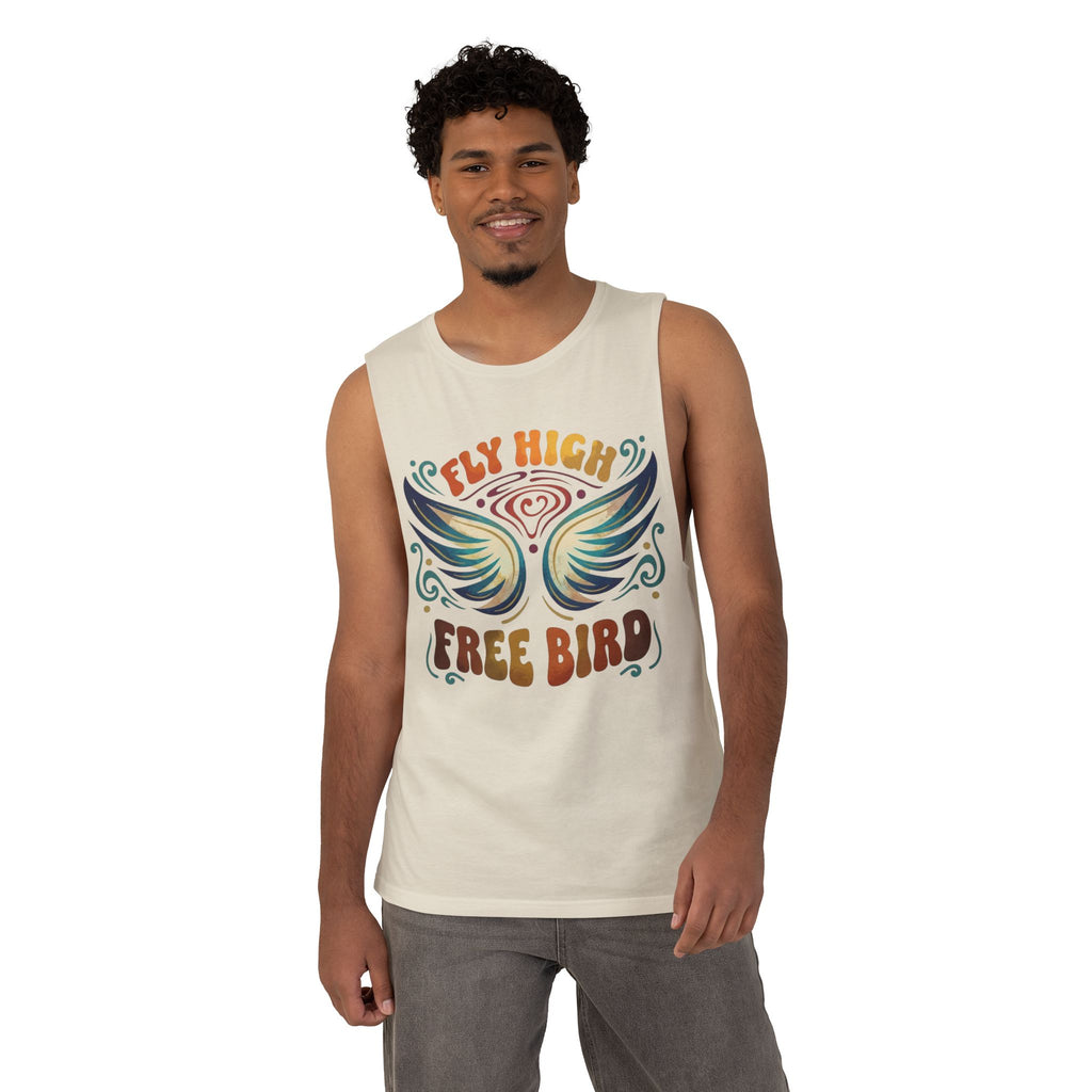 Free Bird Tank Top — 'Fly High Free Bird' Graphic Muscle Tee