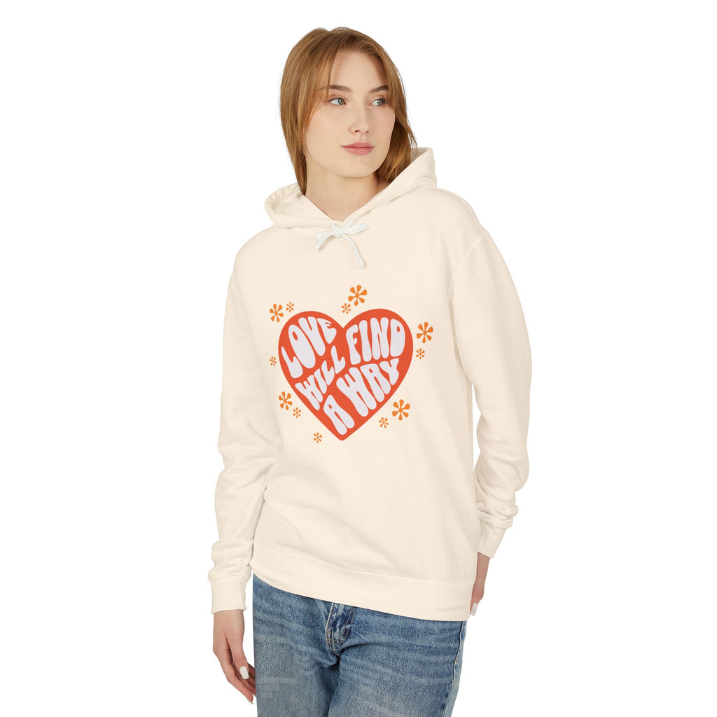 Love Will Find a Way Retro Lightweight Hooded Sweatshirt