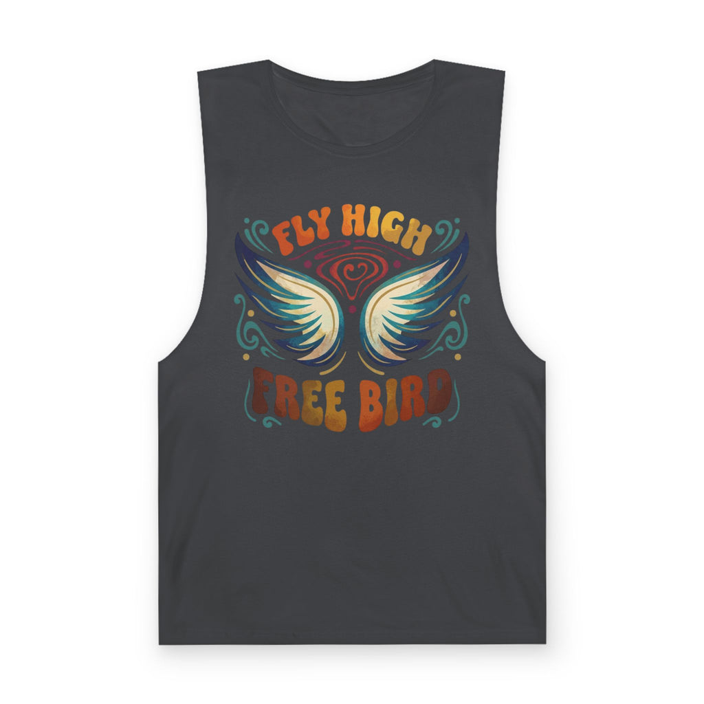 Free Bird Tank Top — 'Fly High Free Bird' Graphic Muscle Tee