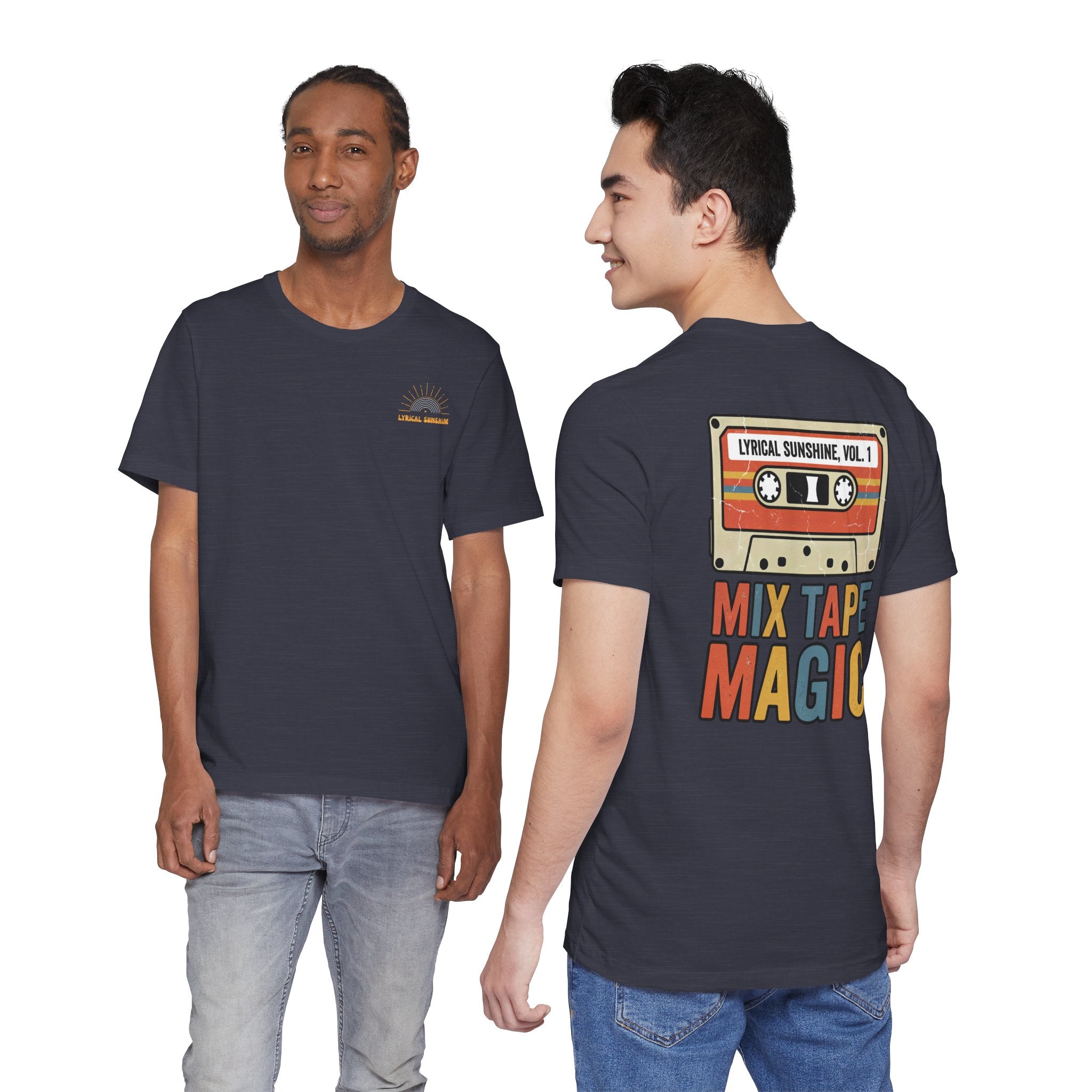 Mix Tape Magic Tee — Retro Cassette Graphic T-Shirt ("Lyrical Sunshine, Vol. 1")