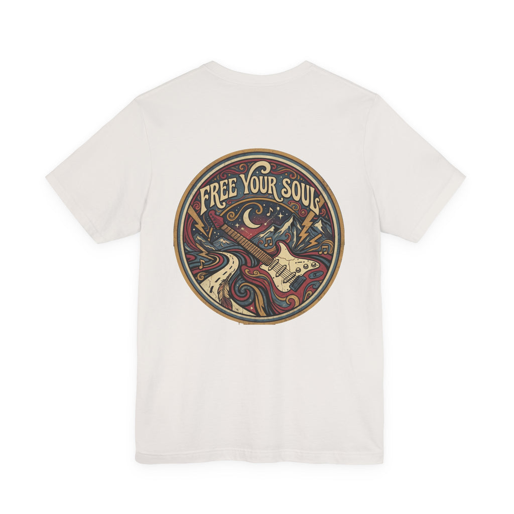 Free Your Soul Guitar Tee — Retro Psychedelic Music T‑Shirt
