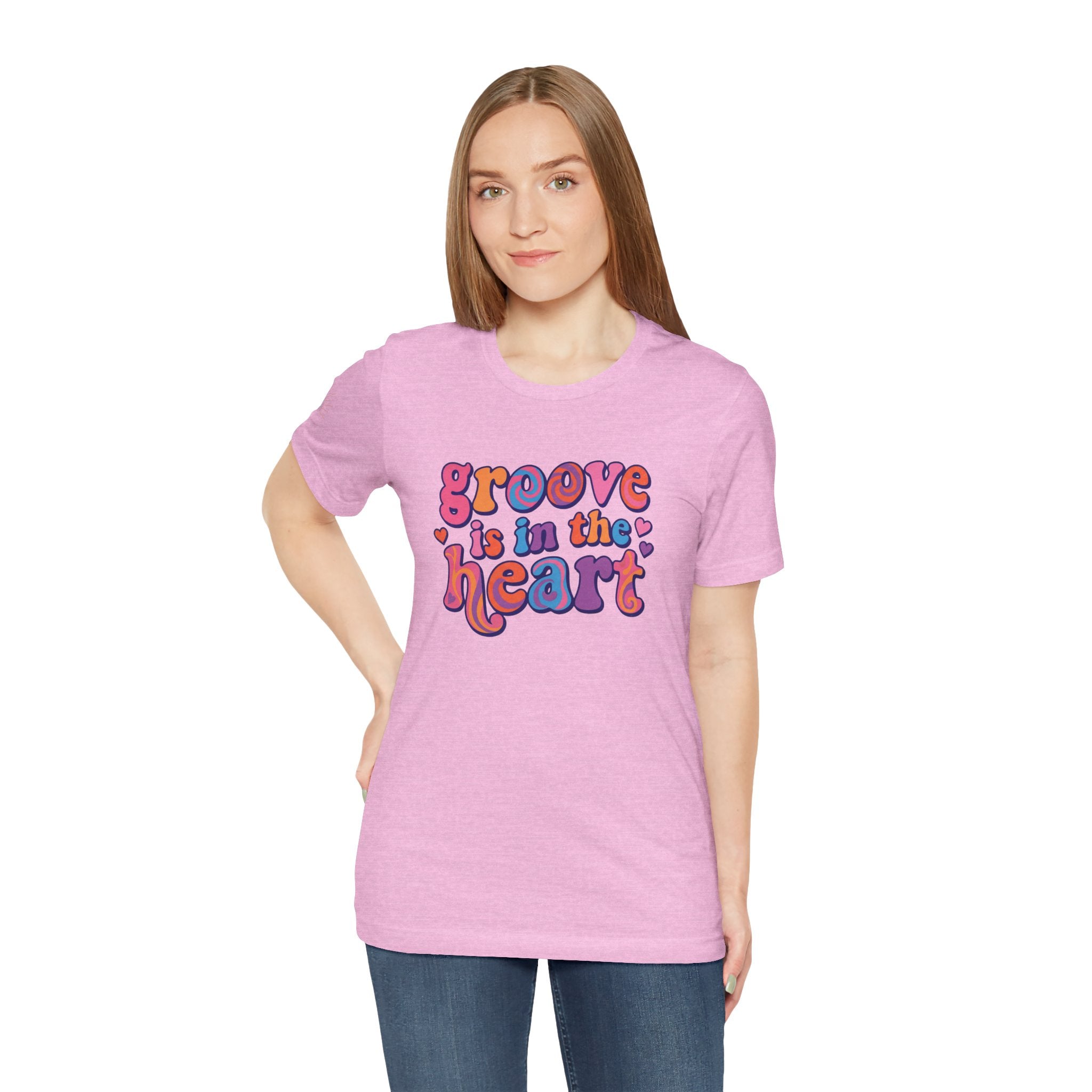 Groove Is in the Heart T‑Shirt — Retro 70s Psychedelic Heart Graphic Tee