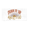 Turn It Up and Let It Go Beach Towel – Vintage Sunrise Music Vibes