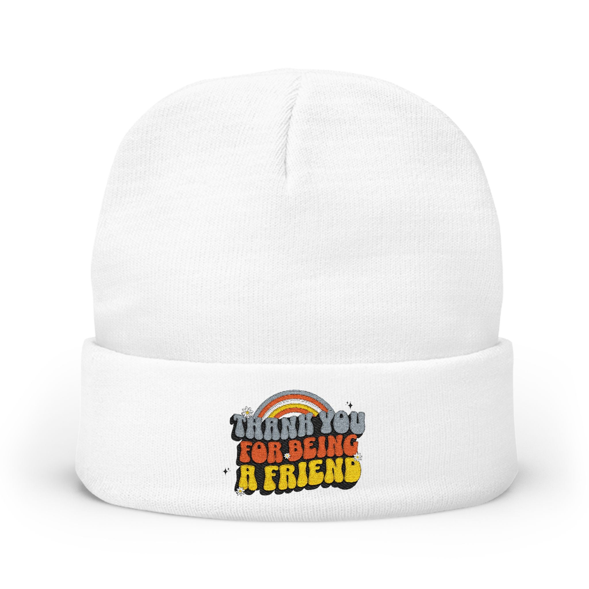 Thank You for Being a Friend Embroidered Knit Beanie