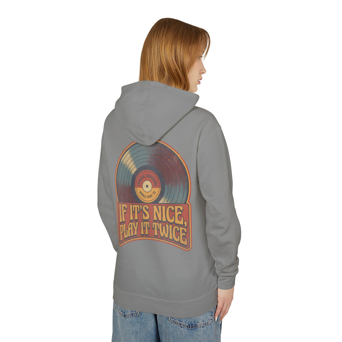 Hoodie — Vintage Vinyl “If It’s Nice, Play It Twice” Retro Record Graphic