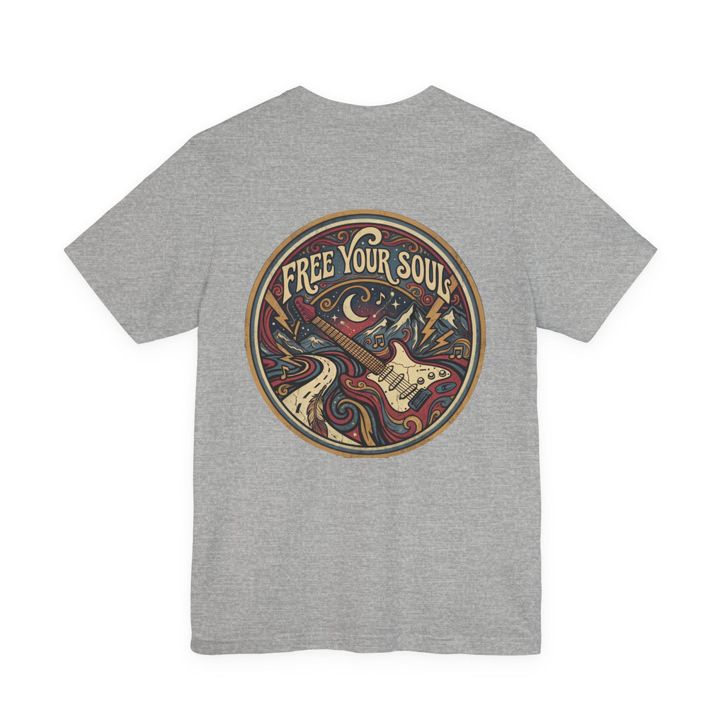Free Your Soul Guitar Tee — Retro Psychedelic Music T‑Shirt