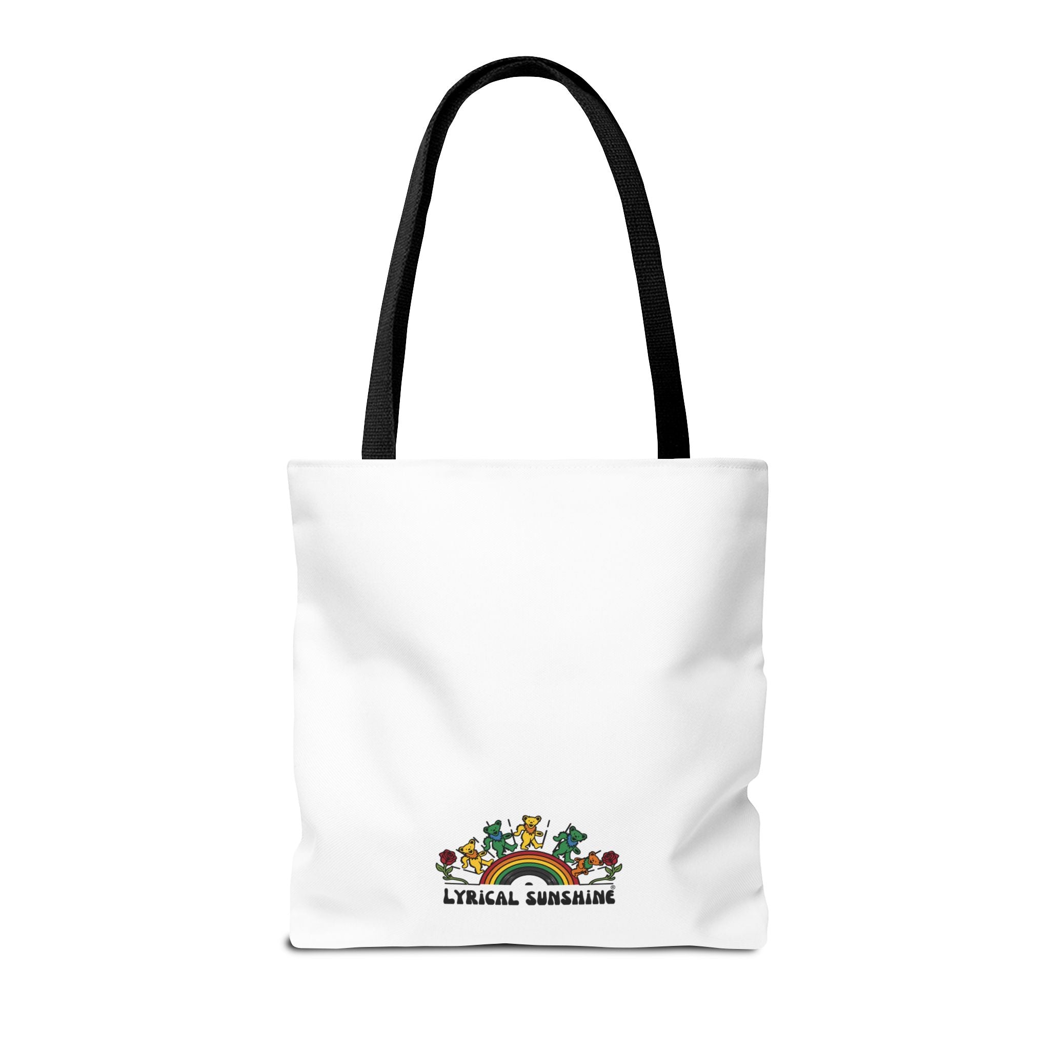 Let There Be Songs Tote Bag — Retro Floral Song Lyrics Canvas Tote