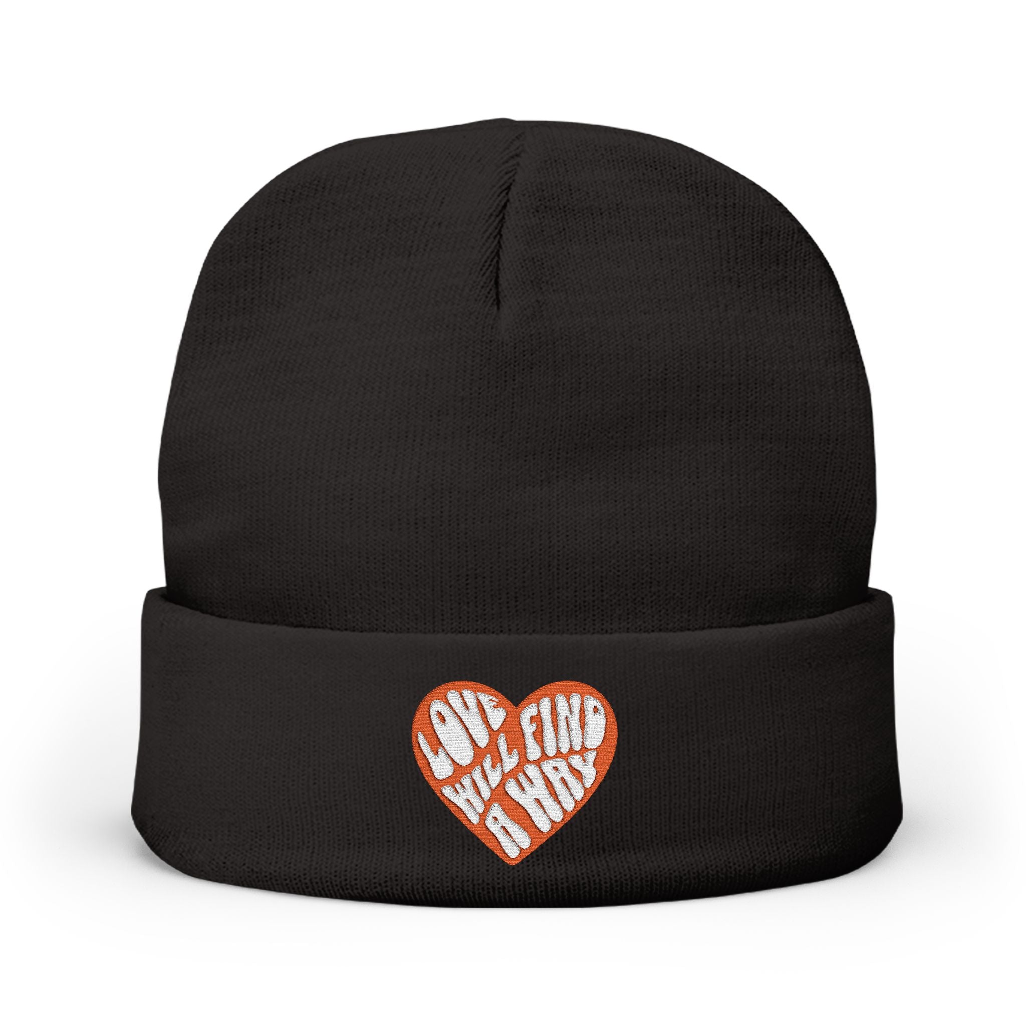 Love Will Find a Way Embroidered Knit Beanie