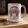 Accent Coffee Mug — "Already in a Daydream" Headphones Design (11/15oz)