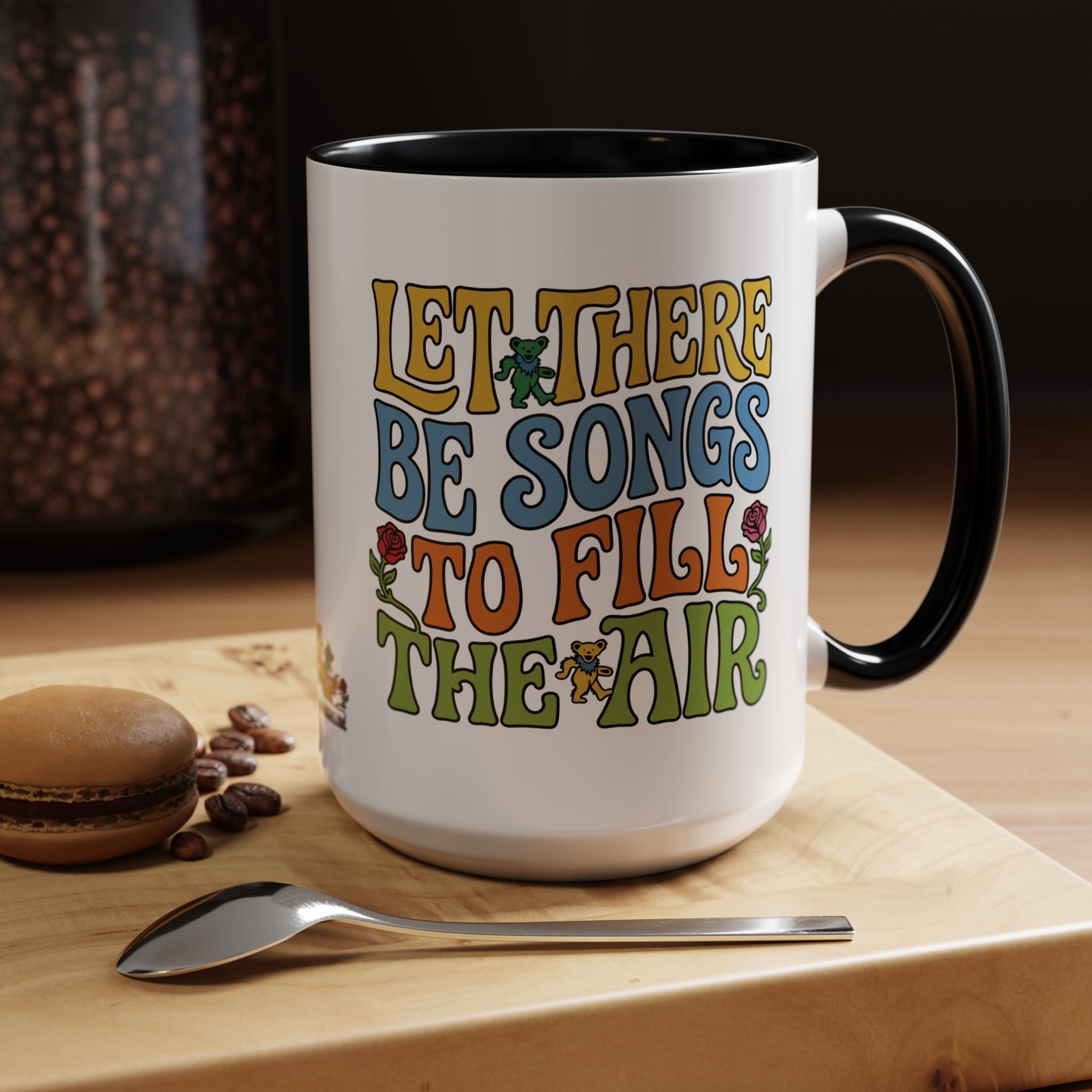 Coffee Mug — "Let There Be Songs to Fill the Air" Retro Floral Accent Mug