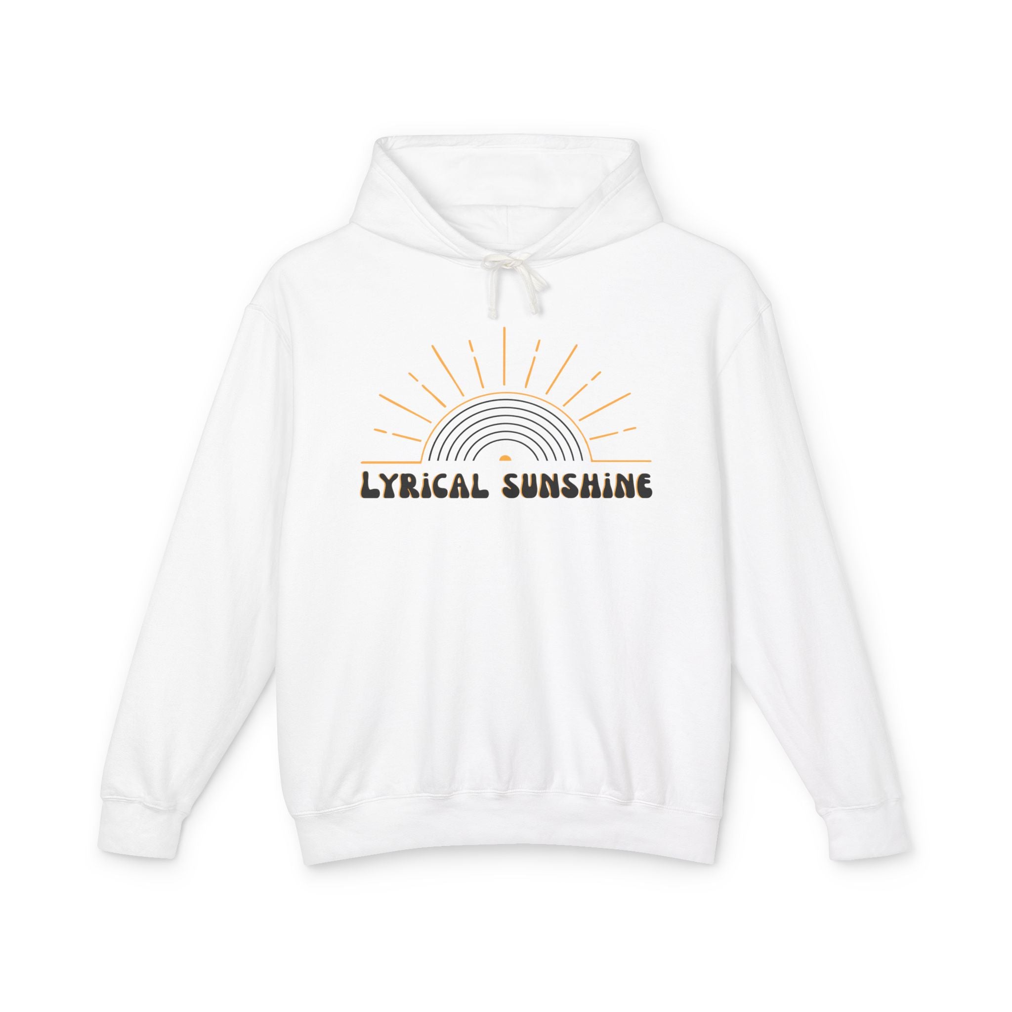 Lyrical Sunshine Hoodie Retro Sun Graphic Lightweight Hooded Sweatshirt
