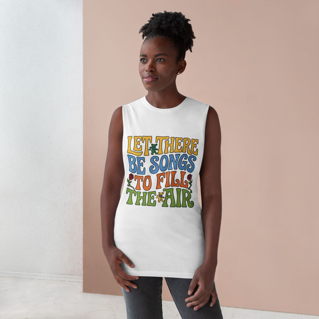 Barnard Tank — "Let There Be Songs to Fill the Air" Retro Floral Music Tank Top