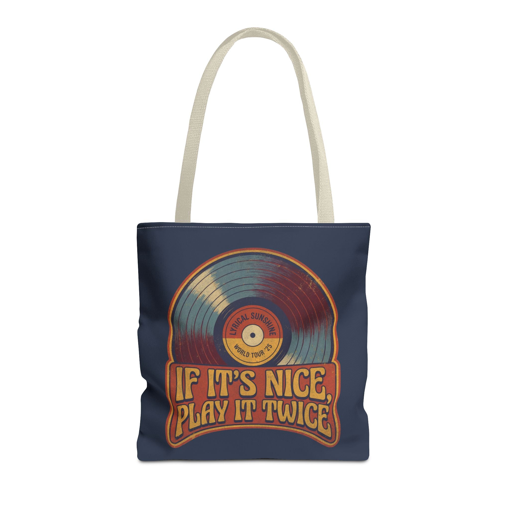 Record Lover Tote Bag - "If It's Nice, Play It Twice" Vintage Vinyl Shopper