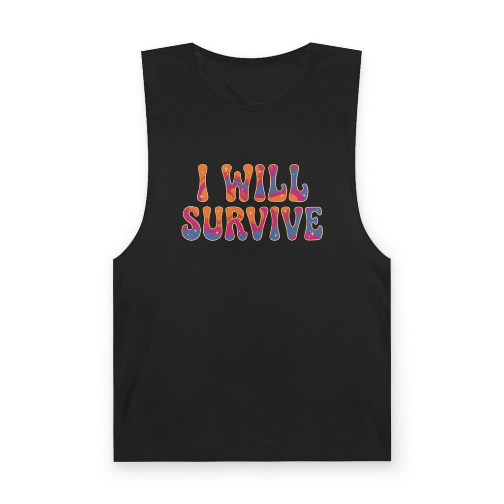 I Will Survive Graphic Tank — Retro Psychedelic Motivational Tank Top