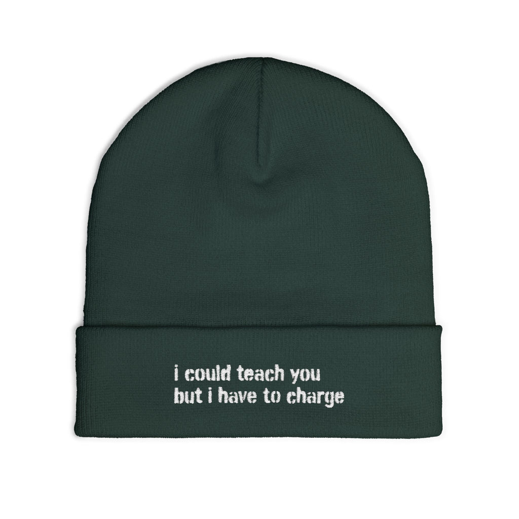 I Could Teach You Embroidered Knit Beanie