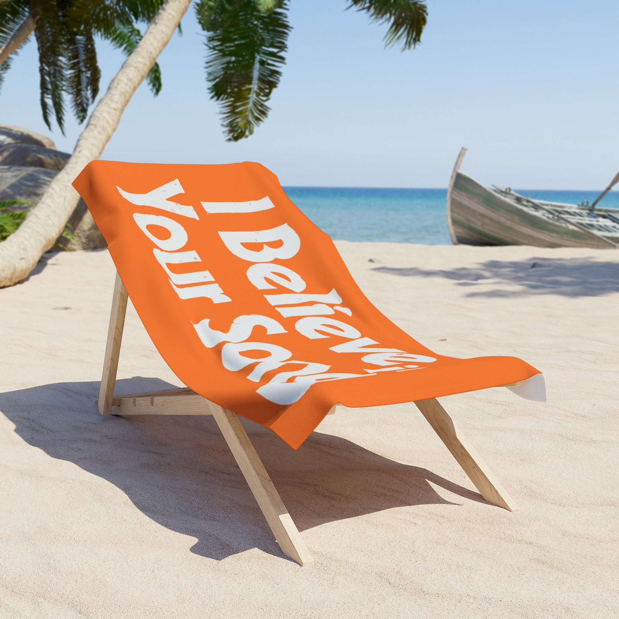 I Believe in Your Song Orange Beach Towel