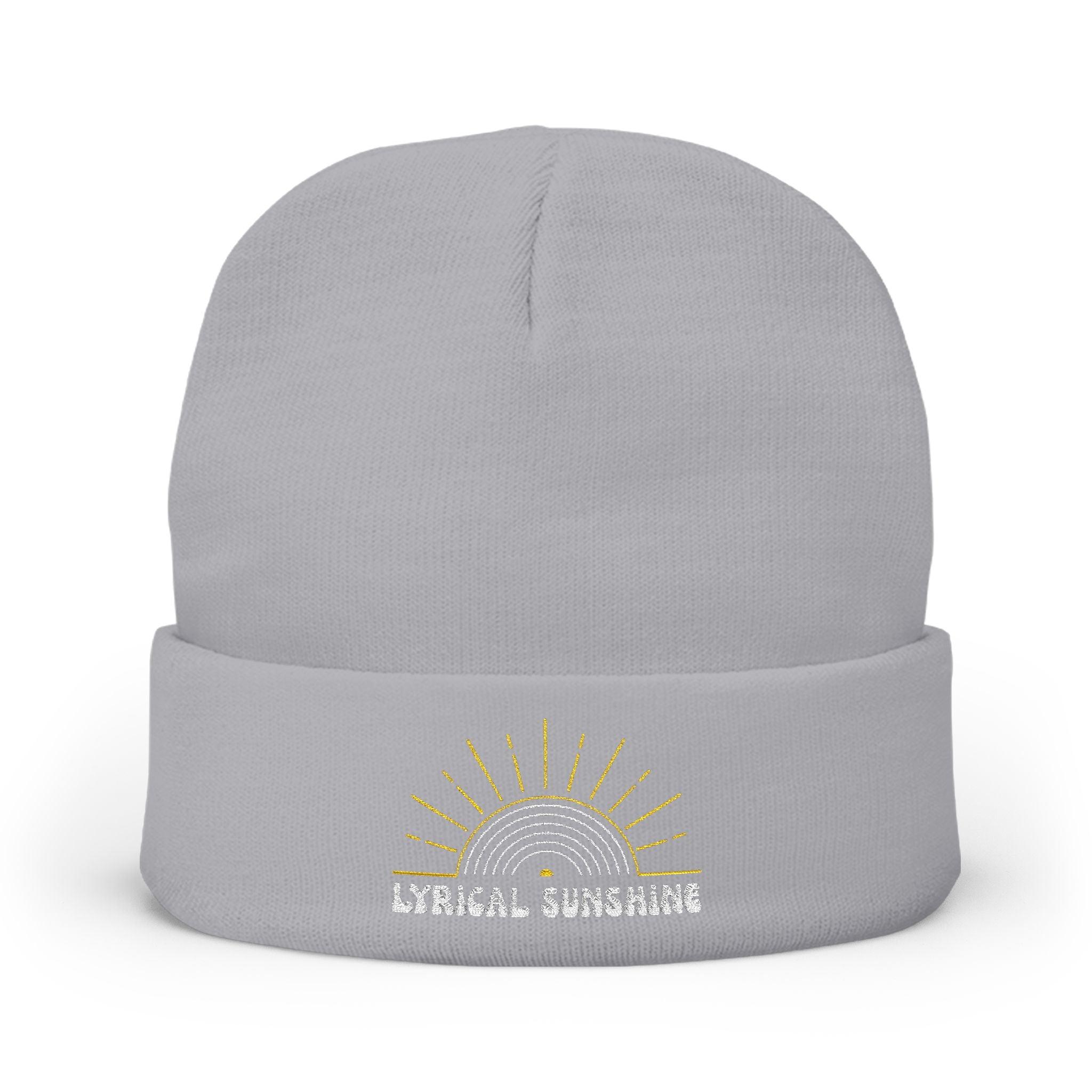 Lyrical Sunshine Embroidered Knit Beanie